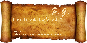 Paulicsek Győző névjegykártya